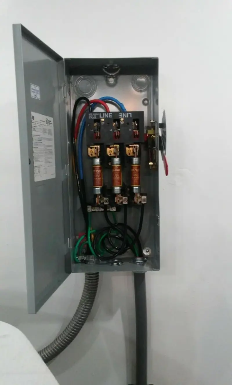 Three-phase disconnect switch installed for Electrical Wiring & Rewiring in Ramsey